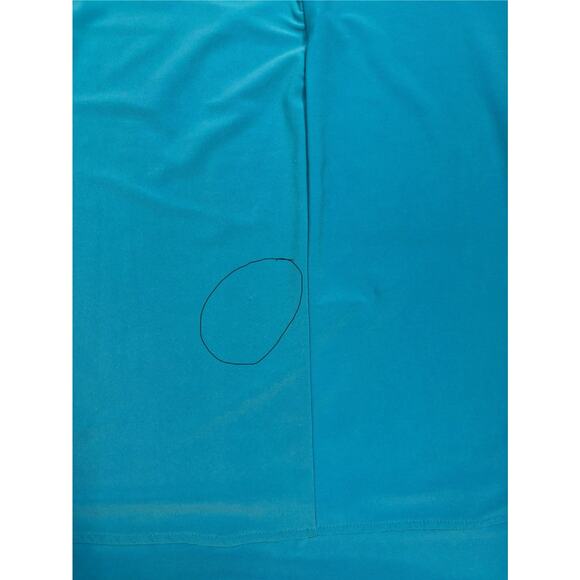 Ralph Lauren Turquoise Blue Stretch Jersey Keyhole Sleeveless Long Tunic Top 3X - Picture 7 of 7